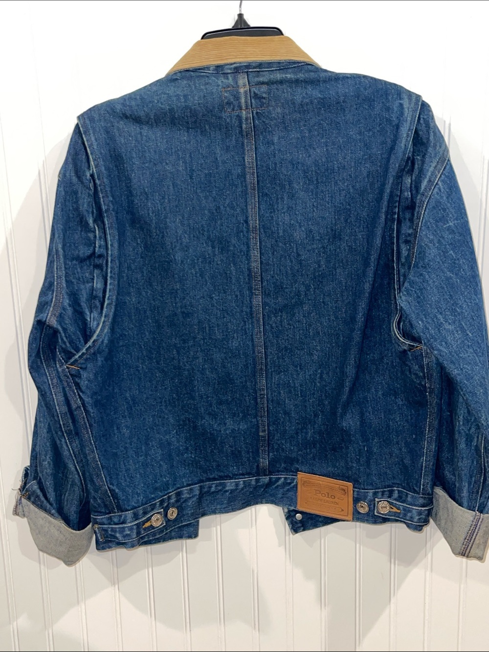 Polo by Ralph Lauren Indigo Denim Jacket with Tan Corduroy Collar - Picture 4 of 7
